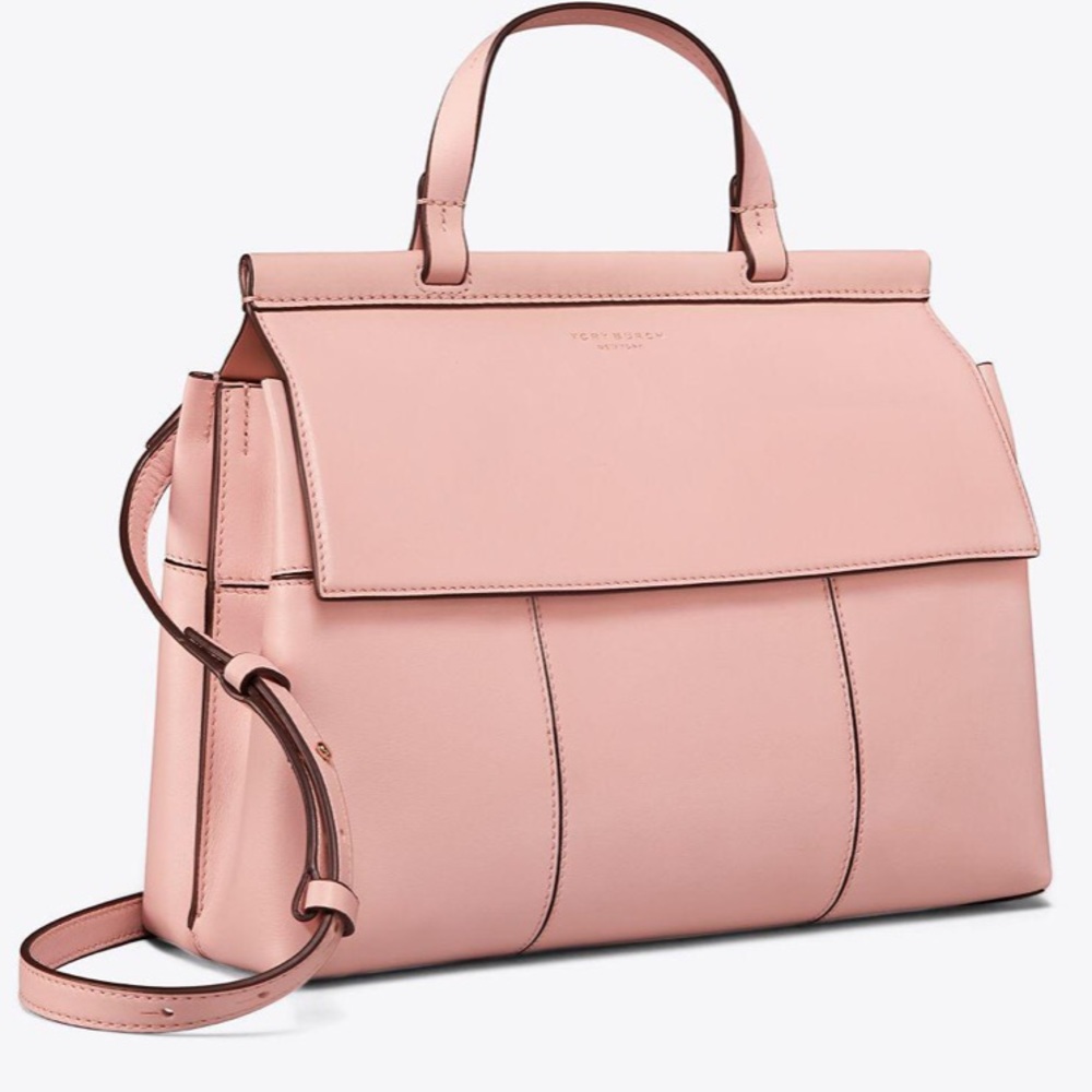 Tory Burch Block T Satchel Shell Pink
